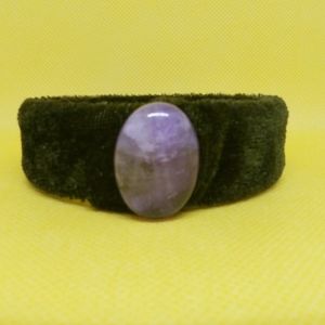 Green Suade Amethyst Bangle Bracelet
